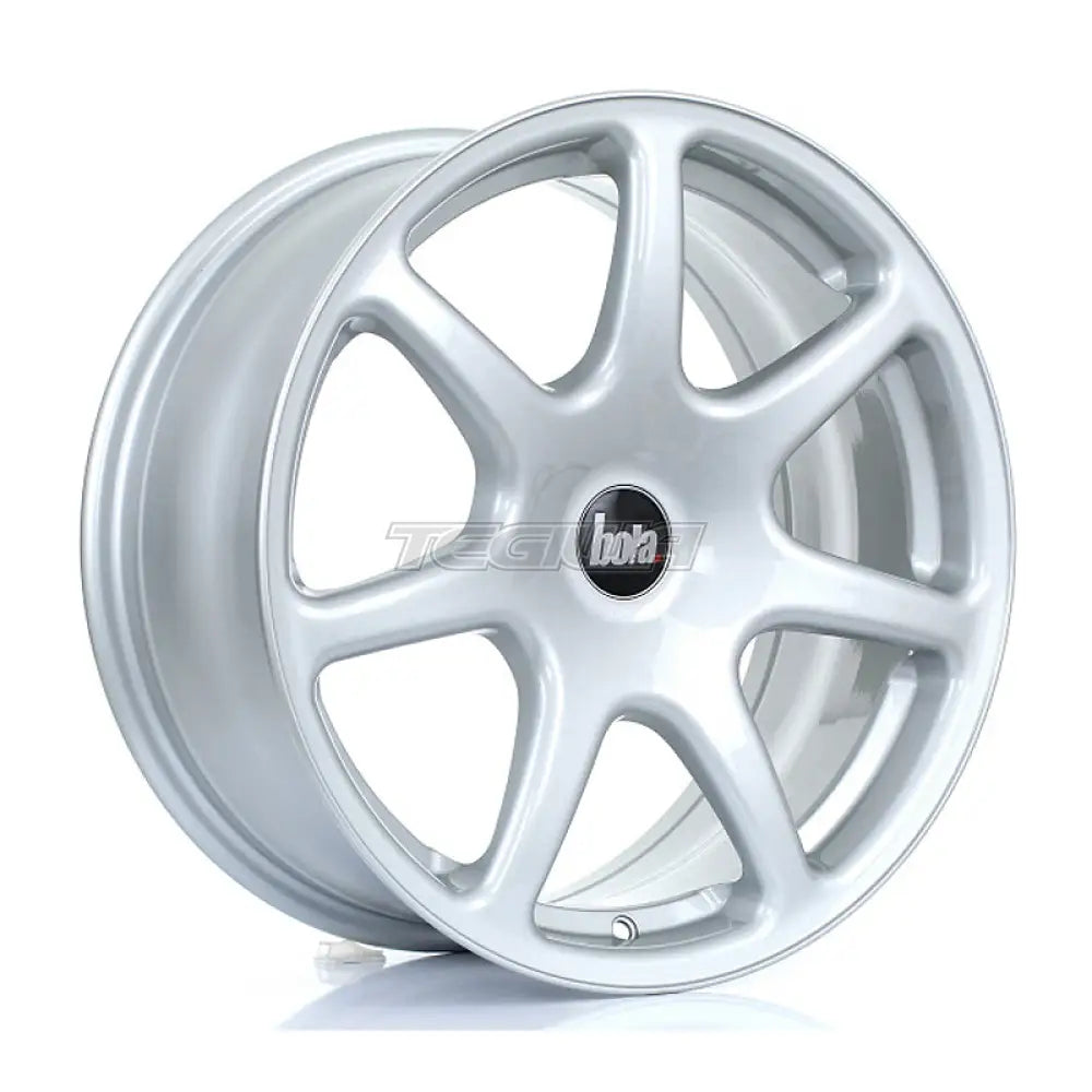 BOLA B7 Alloy Wheel 17x7.5 4x100 ET30 To 45 72.6mm CB Crystal Silver Alloy Wheels