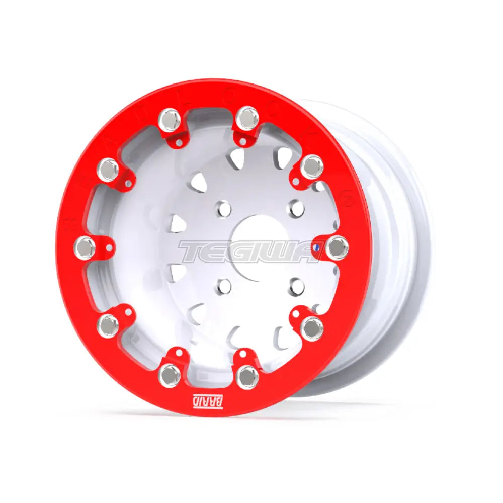 Braid Tenrace + Beadlock A Alloy Wheel 10x8 ET3 + 5 4x156 White Shiny Alloy Wheels