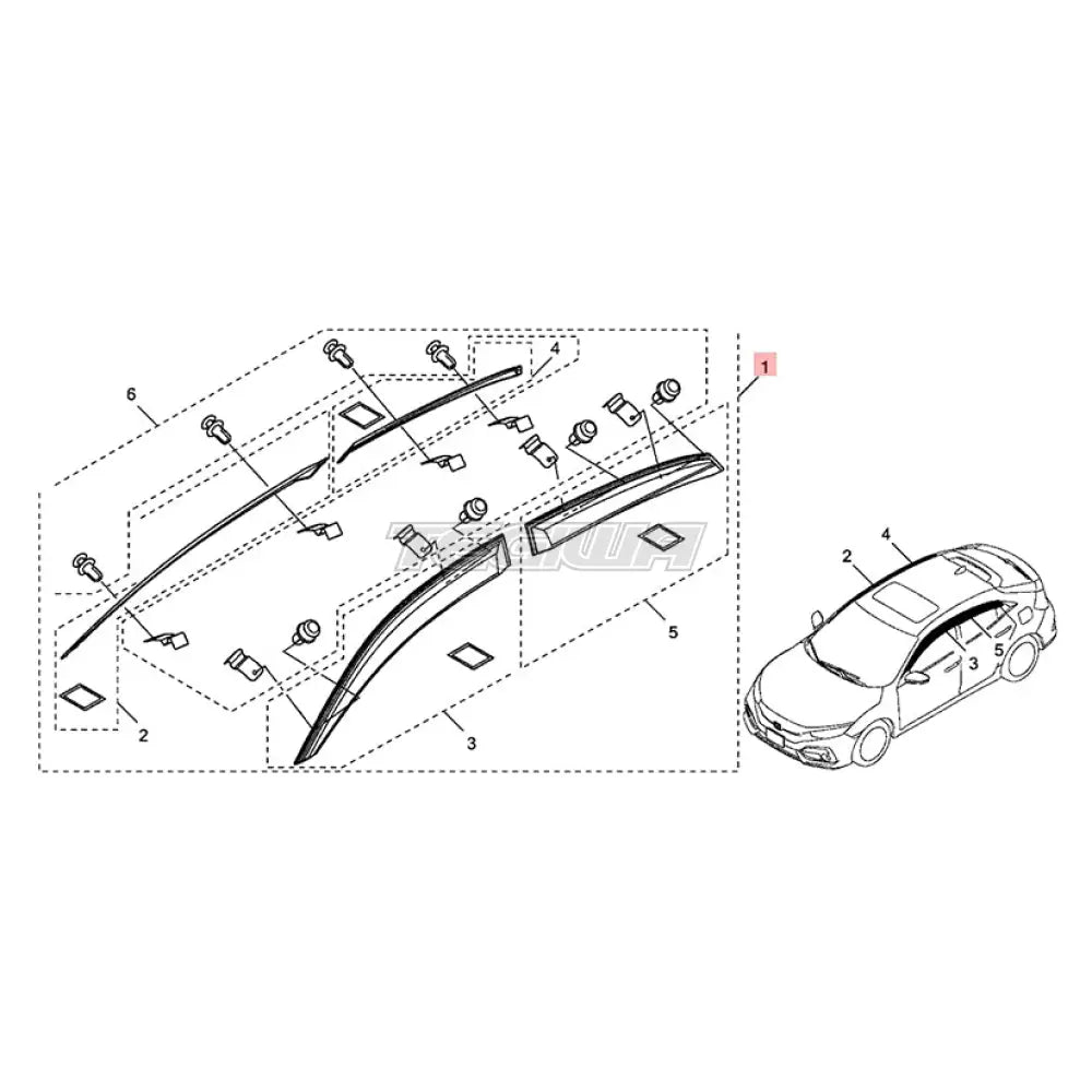 Genuine Honda JDM Rain Visors Wind Deflectors Civic Type R FK8 17-21