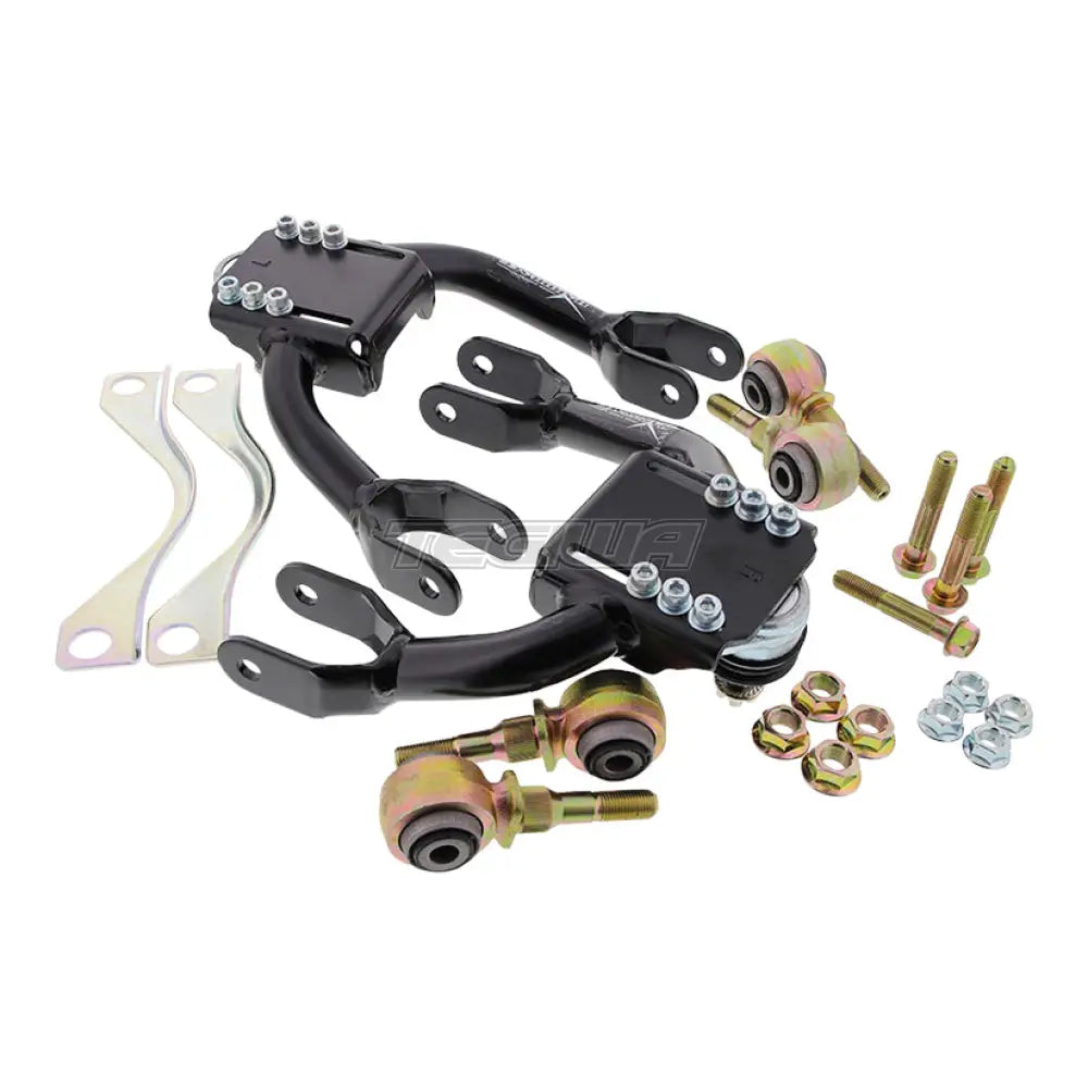 Hardrace Honda Civic EF CRX Front Upper Camber Kit Black Hardened Rubber 2Pcs Camber & Control Arms