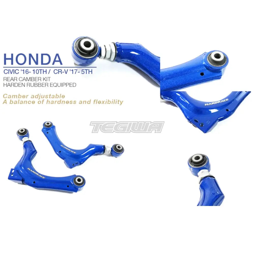 Hardrace Rear Camber Arm Kit Hardened Rubber Bushes Honda Civic Type R FK8 17-21 Camber & Control Arms
