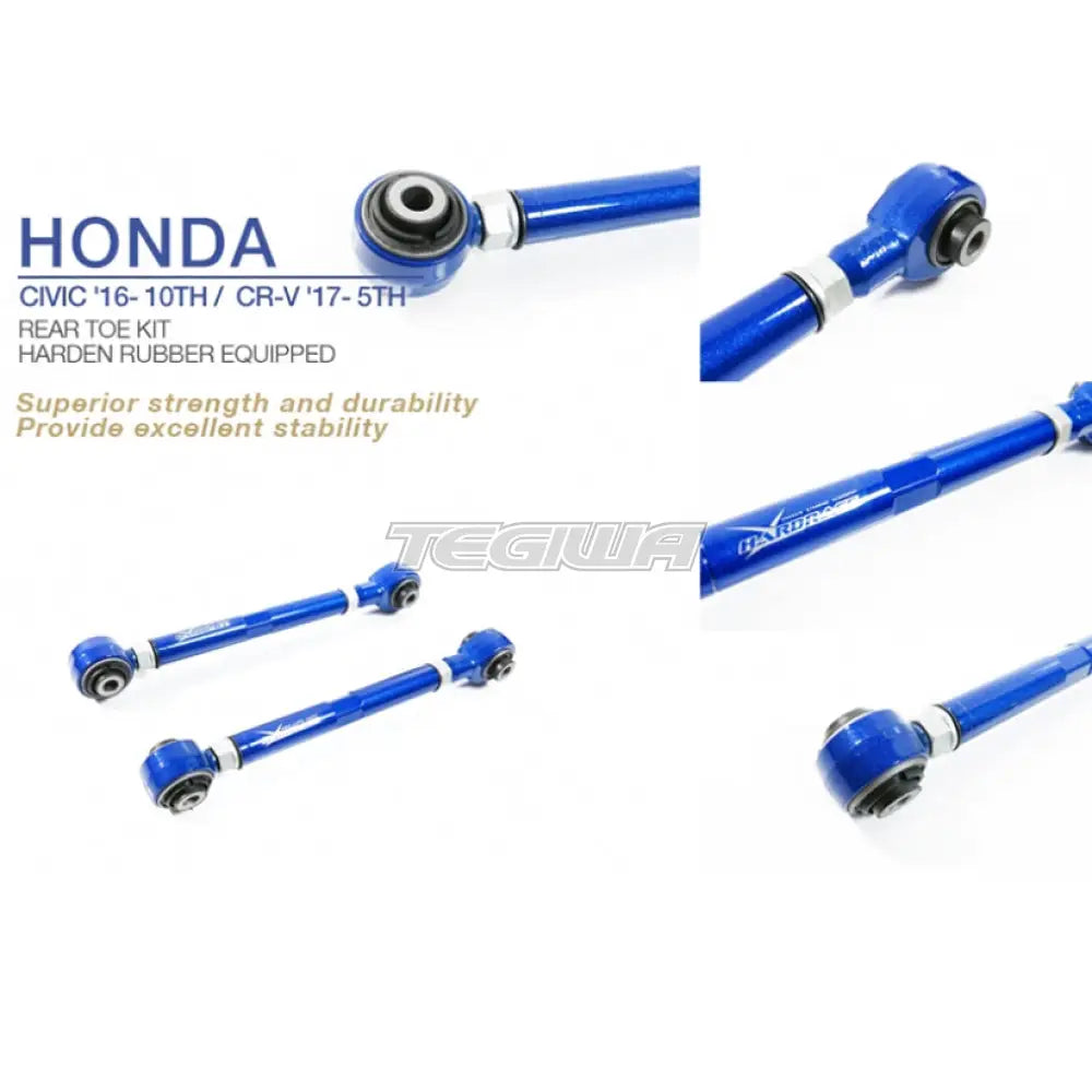 Hardrace Rear Toe Arms Hardened Rubber Bushes Honda Civic Type R FK8 17-21 Bushes