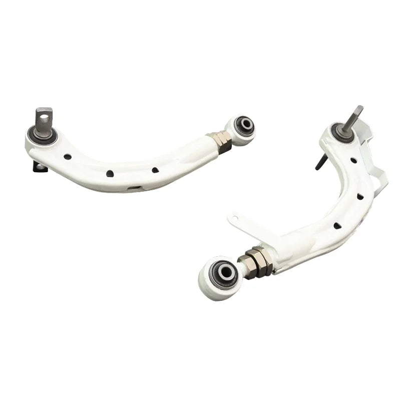 Hardrace White Adjustable Rear Camber Kit V3 With Hardened Rubber Bushes 2Pc Set Honda Civic Fd Si
