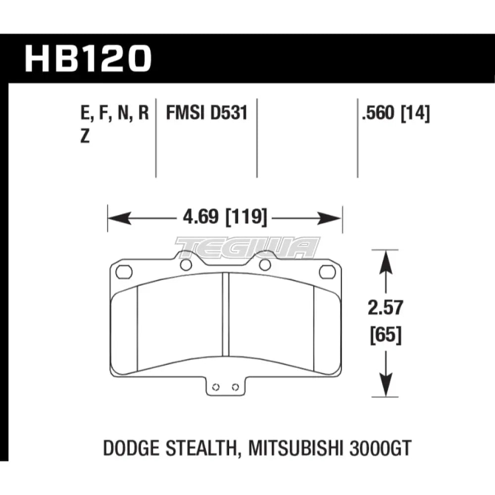 HAWK Performance Blue 9012 Motorsports Brake Pads Front - HB120E.560