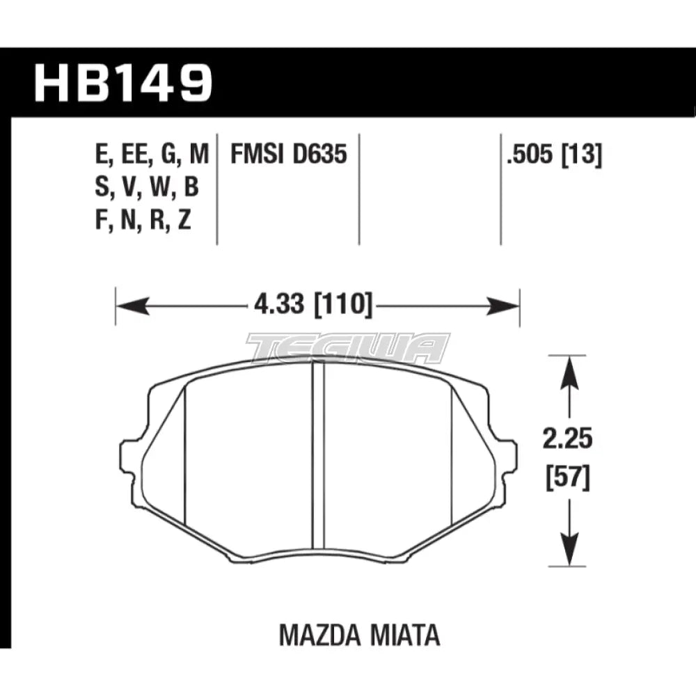 HAWK Performance Blue 9012 Motorsports Brake Pads Front - HB149E.505