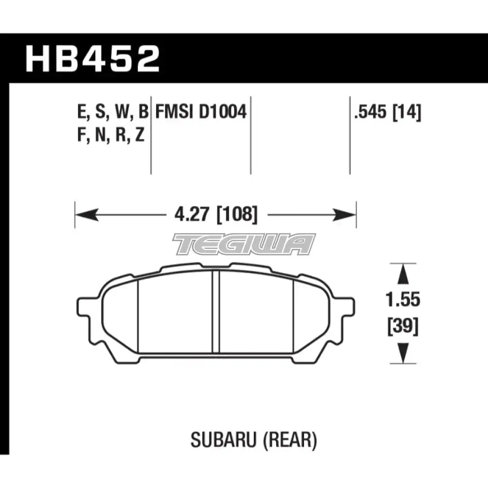 HAWK Performance Blue 9012 Motorsports Brake Pads Rear - HB452E.545