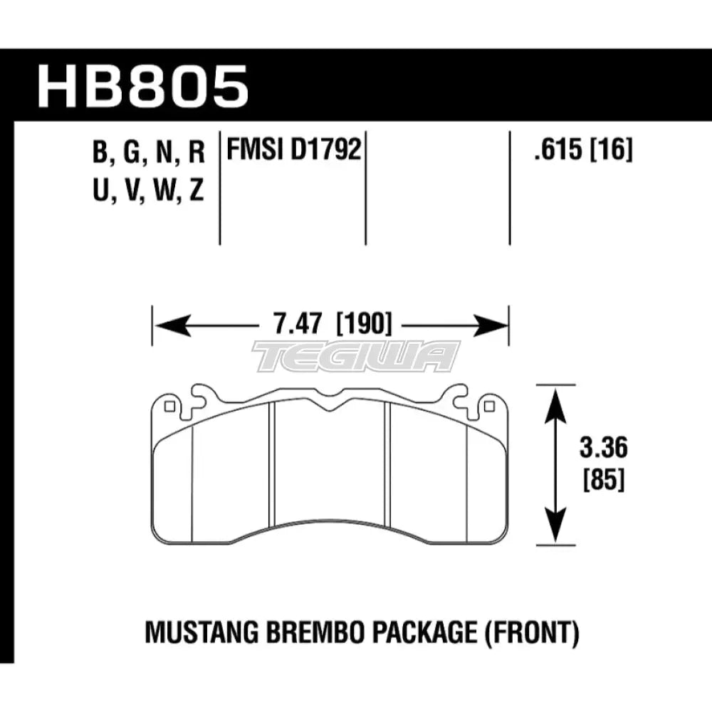 HAWK Performance DTC-50 Motorsports Brake Pads Front - HB805V.615