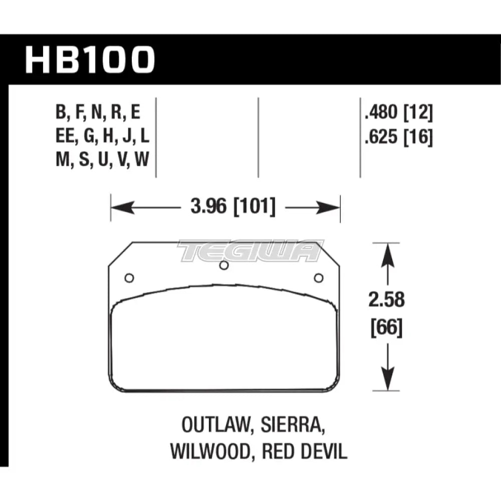 HAWK Performance DTC-60 Motorsports Brake Pads - HB100G.480