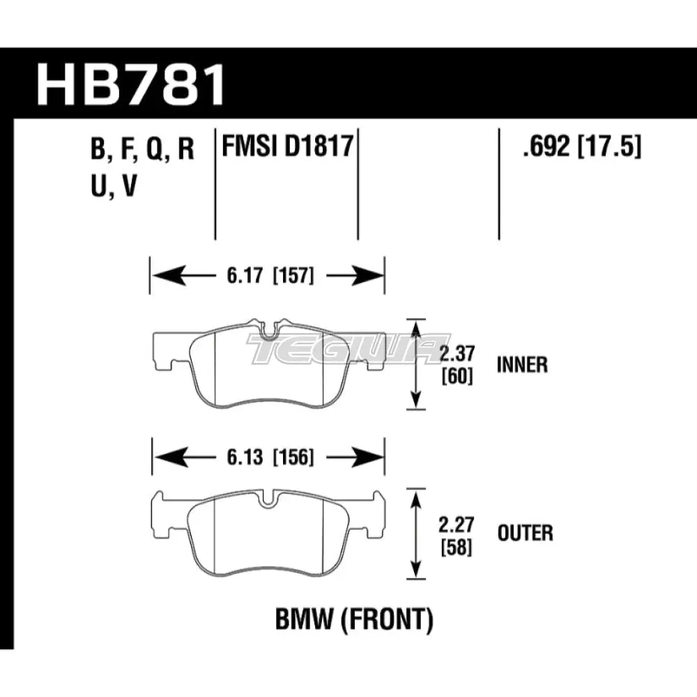 HAWK Performance DTC-80 Motorsports Brake Pads Front - HB781Q.692