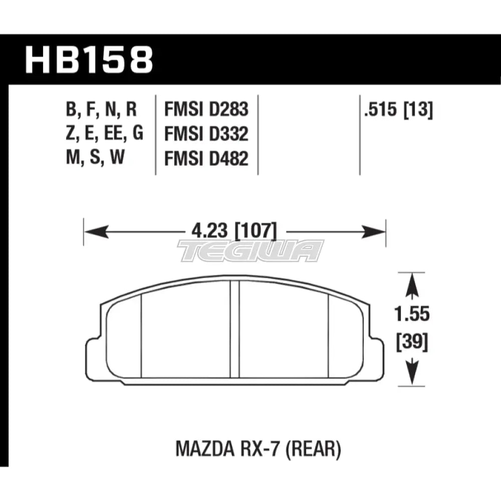 HAWK Performance ER-1 Motorsports Brake Pads Rear - HB158D.515