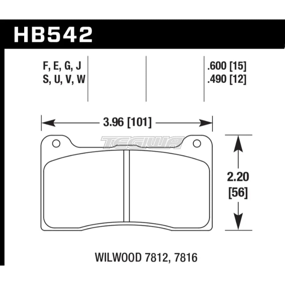 HAWK Performance HP Plus Road and Track Brake Pads - HB542N.600