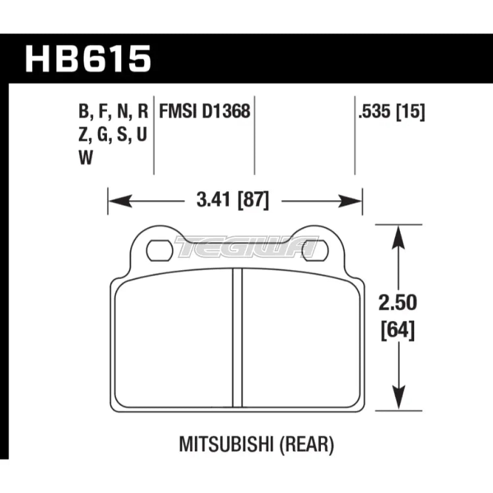 HAWK Performance HP Plus Road and Track Brake Pads Rear - HB615N.535