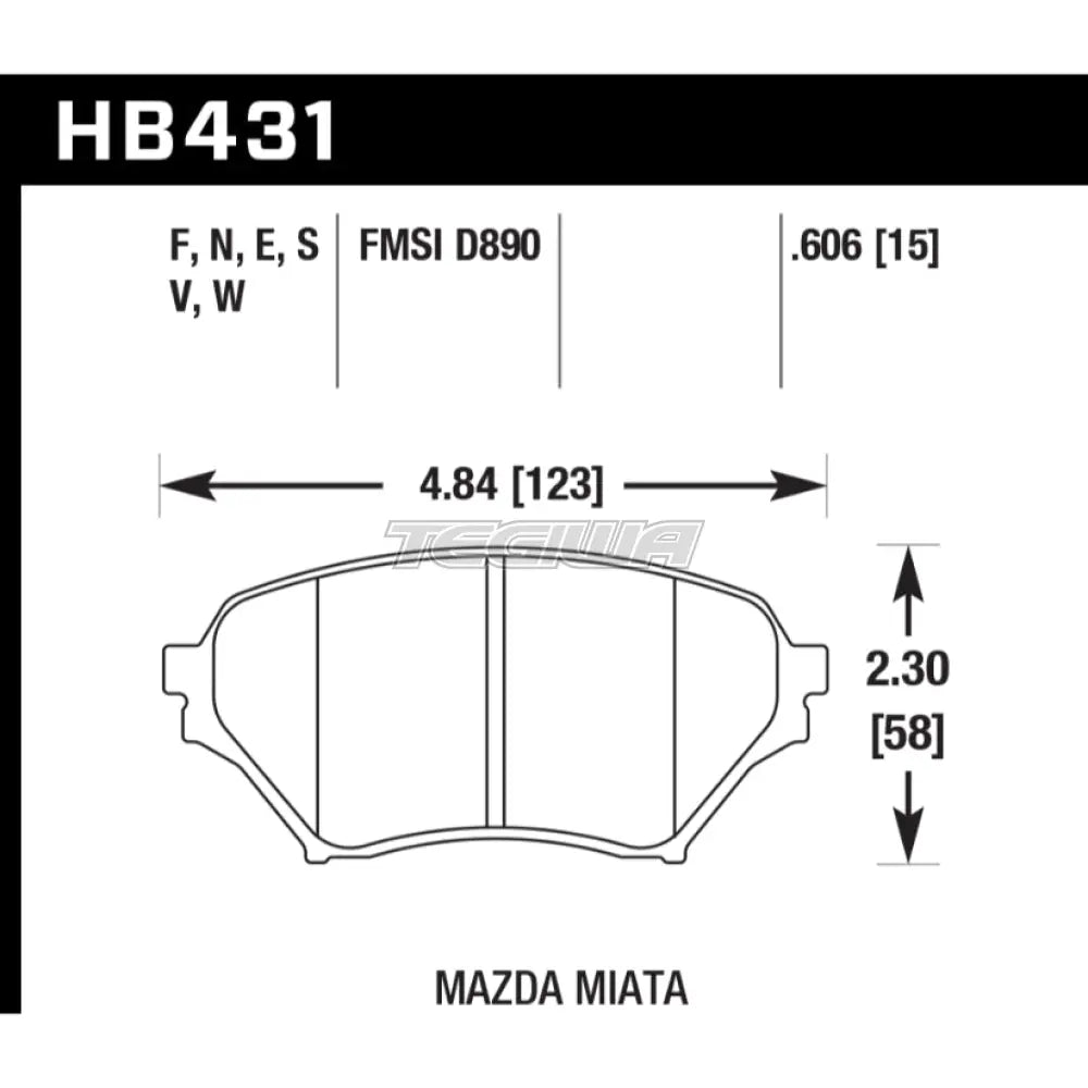 HAWK Performance HPS 5.0 High Performance Street Brake Pads Front - HB431B.606