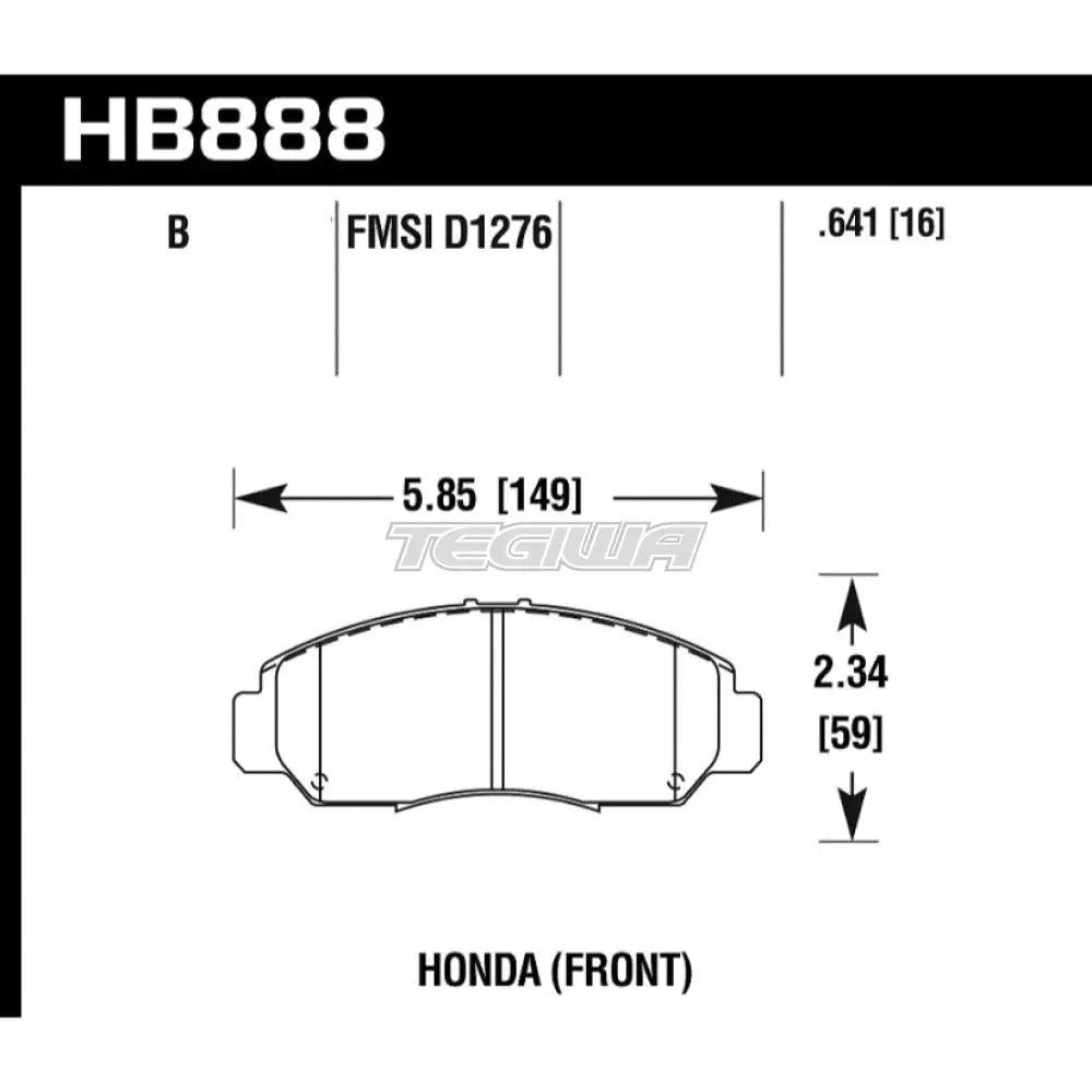 HAWK Performance HPS 5.0 High Performance Street Brake Pads Front - HB888B.641