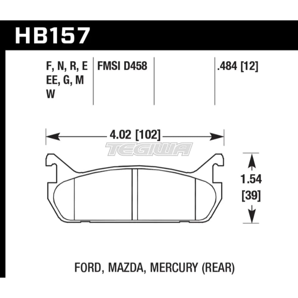 HAWK Performance HPS 5.0 High Performance Street Brake Pads Rear - HB157B.484