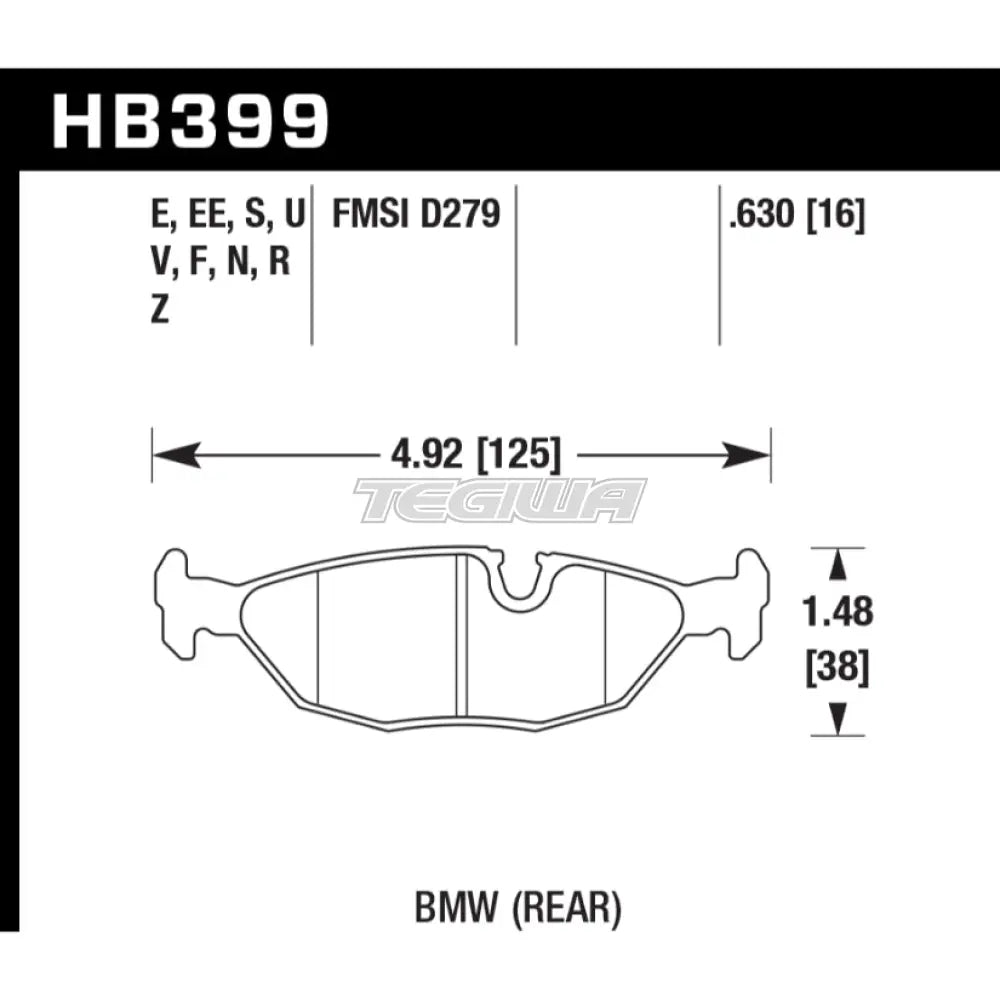 HAWK Performance HPS 5.0 High Performance Street Brake Pads Rear - HB399B.630