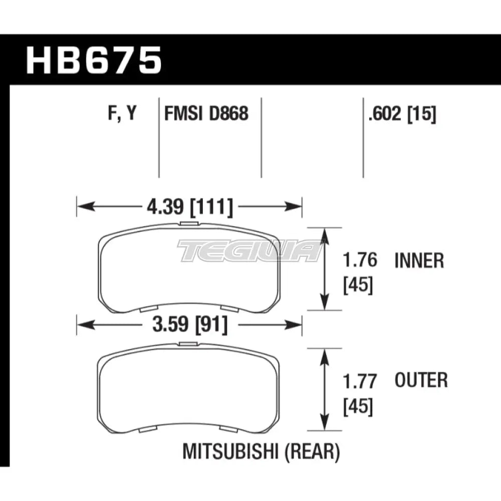 HAWK Performance HPS 5.0 High Performance Street Brake Pads Rear - HB675B.602