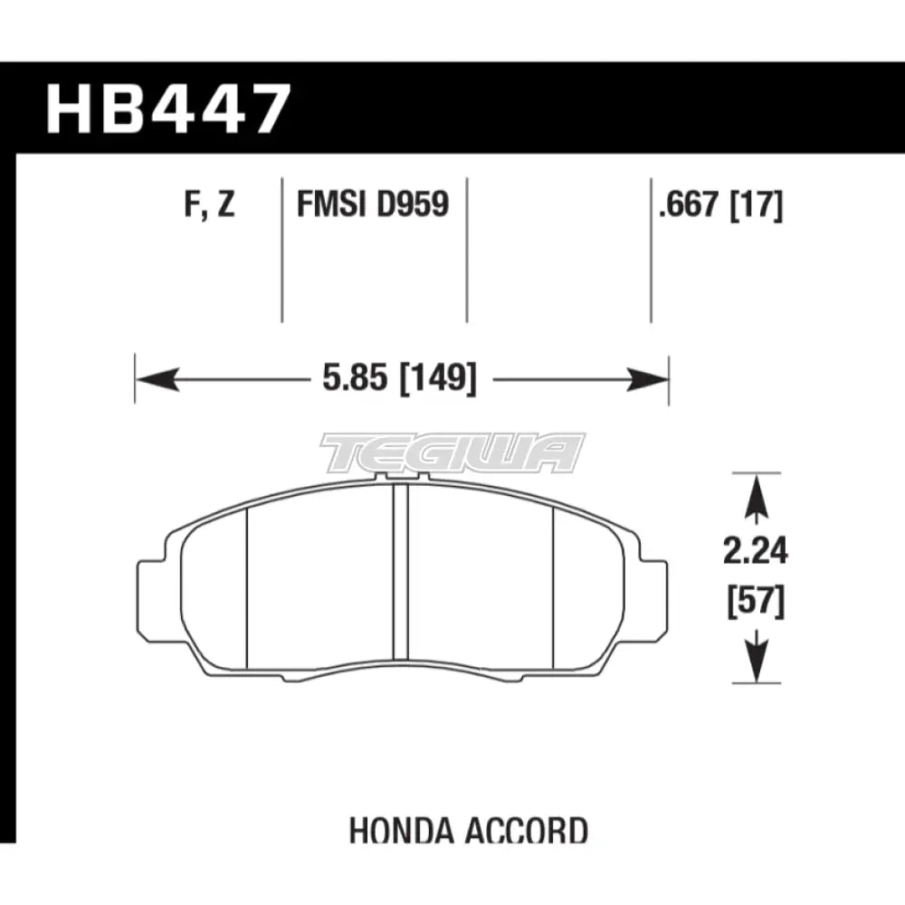 HAWK Performance HPS High Performance Street Brake Pads Front - HB447F.667