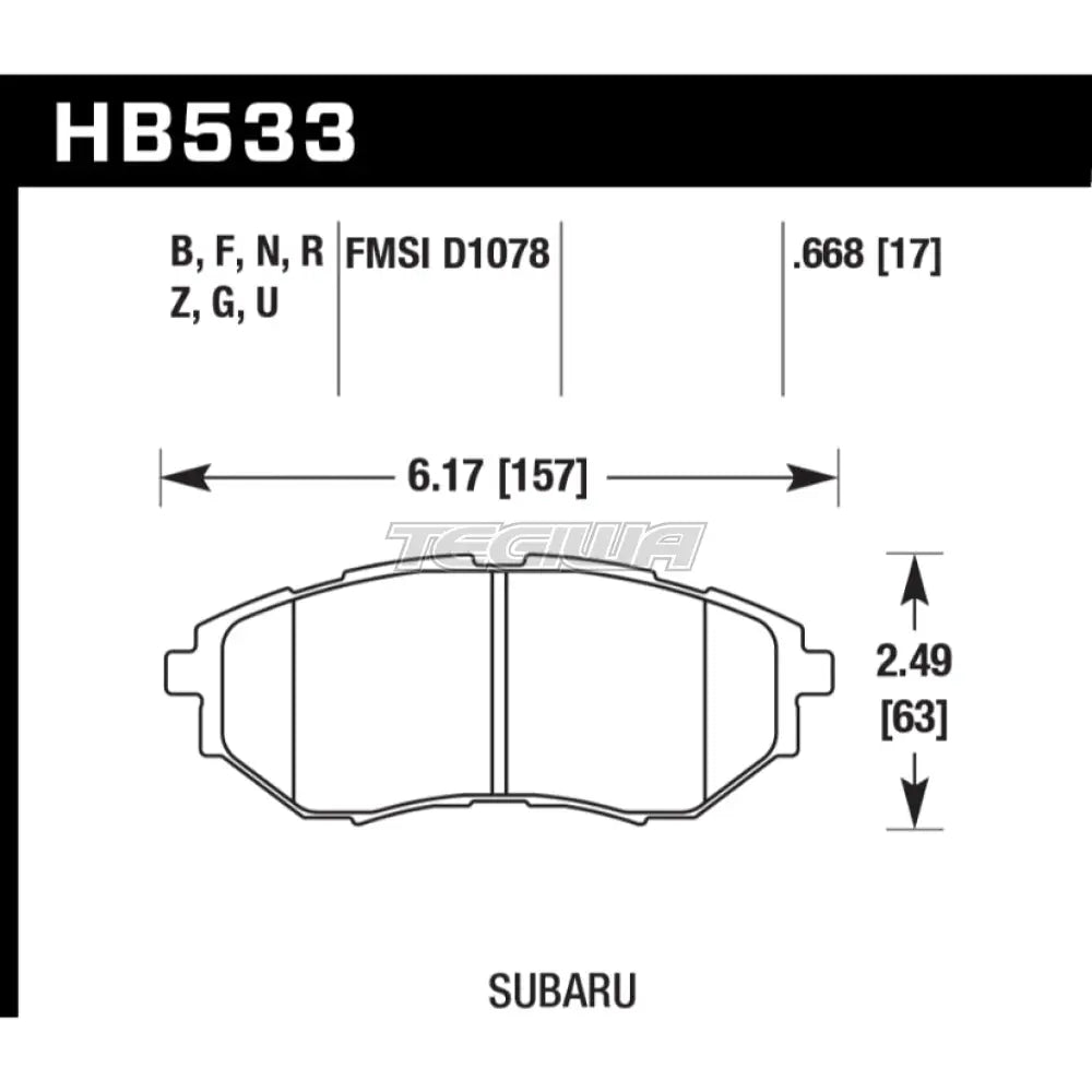 HAWK Performance HPS High Performance Street Brake Pads Front - HB533F.668