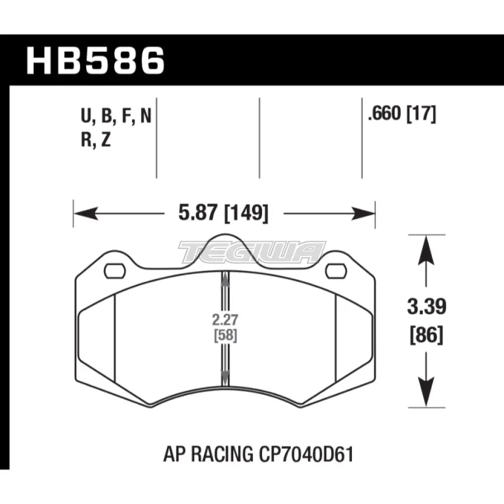HAWK Performance PC Performance Ceramic Street Brake Pads - HB586Z.660