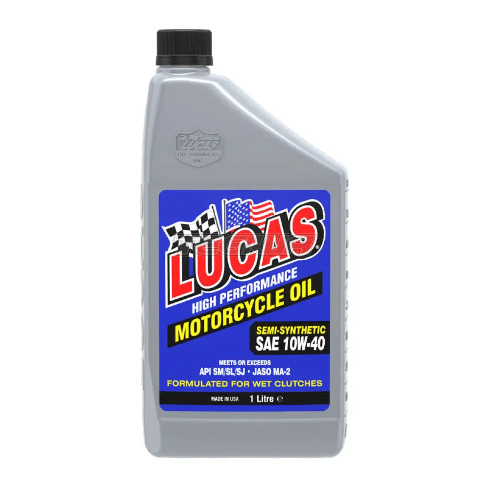 Lucas Oil 10W-40 Semi-Synthetic Motorcycle Oil 1 Litre Engine Oil