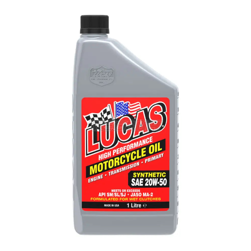 Lucas Oil 20W-50 Synthetic Motorcycle Oil 1 Litre Engine Oil