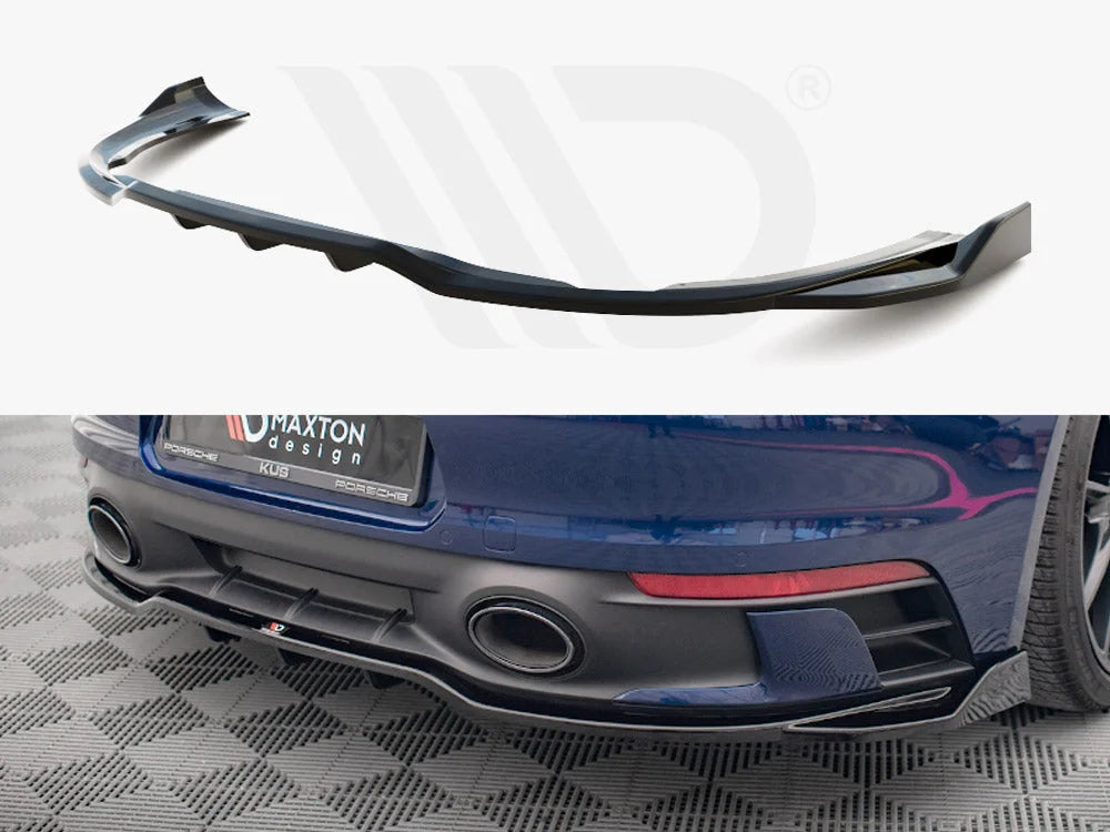 Maxton Design Central Rear Splitter V.2 Vertical Bars Porsche 911 Carrera Aero 992