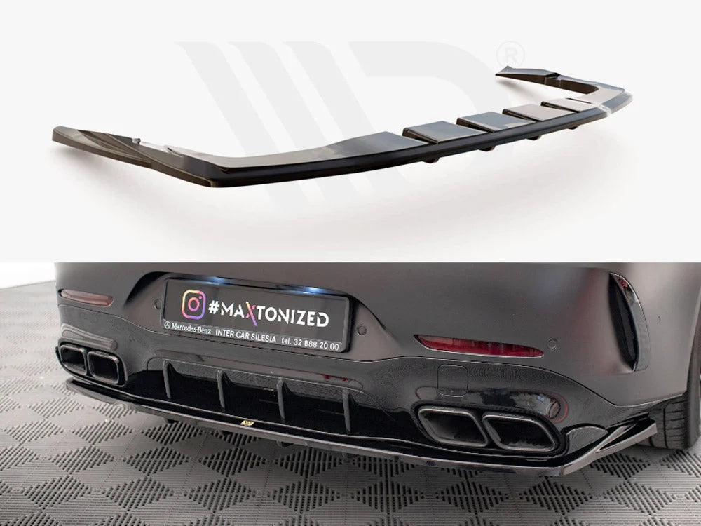 Maxton Design Central Rear Splitter Vertical Bars Mercedes AMG GT 63S 4-door Coupe Aero