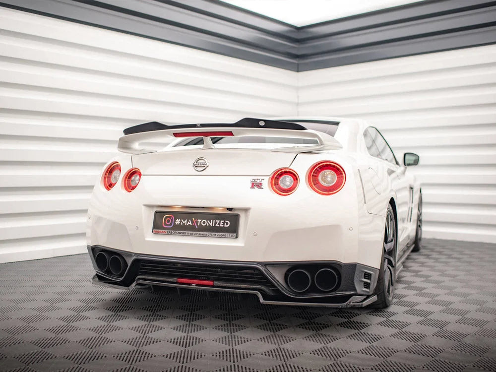 Maxton Design Central Rear Splitter Vertical Bars Nissan GTR R35 Facelift