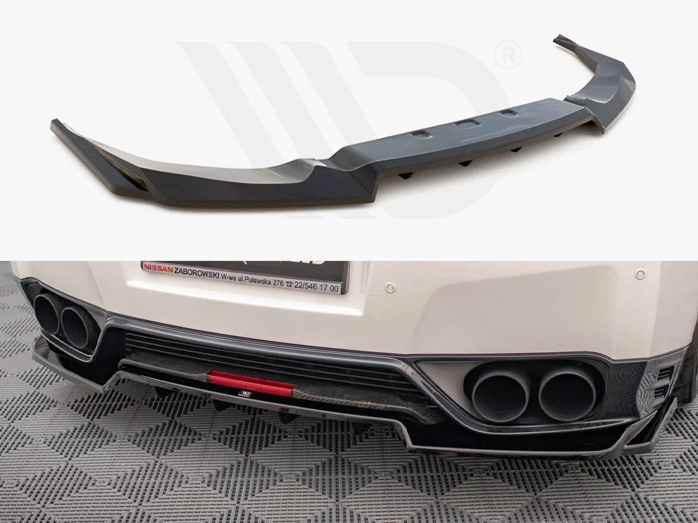 Maxton Design Central Rear Splitter Vertical Bars Nissan GTR R35 Facelift
