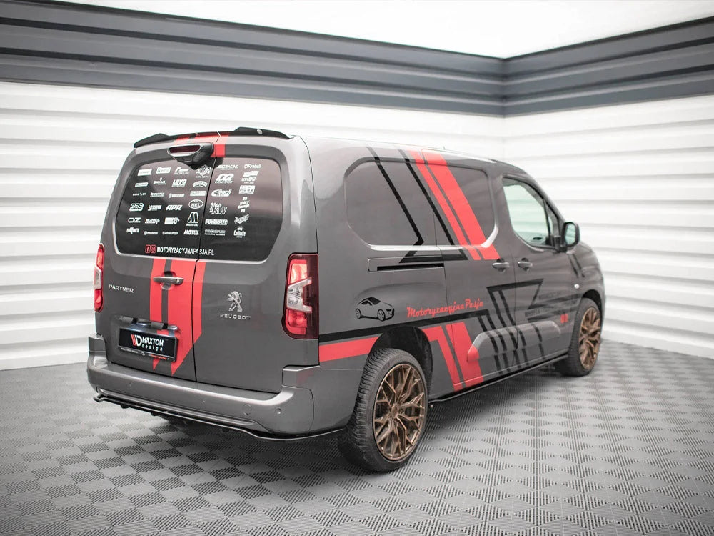 Maxton Design Central Rear Splitter Vertical Bars Peugeot Partner MK3 2018-