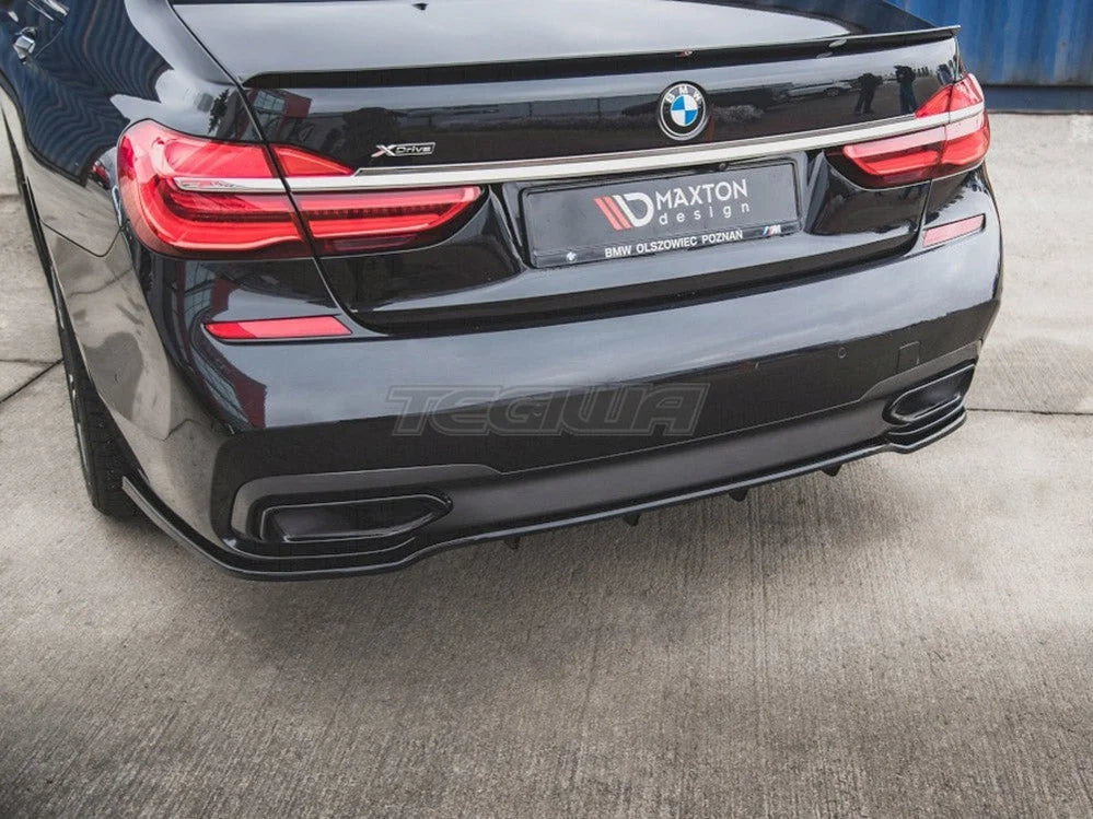 Maxton Design Central Rear Splitter W Vertical Bars BMW 7-Series M-pack G11 15-18