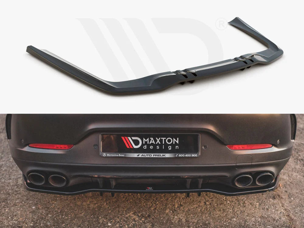 Maxton Design Central Rear Splitter W Vertical Bars Mercedes AMG GT 53 4-door Coupe 2018-