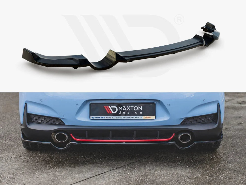 Maxton Design Central Rear Splitter With Vertical Bars Hyundai I30 N MK3 Hatchback 17-20
