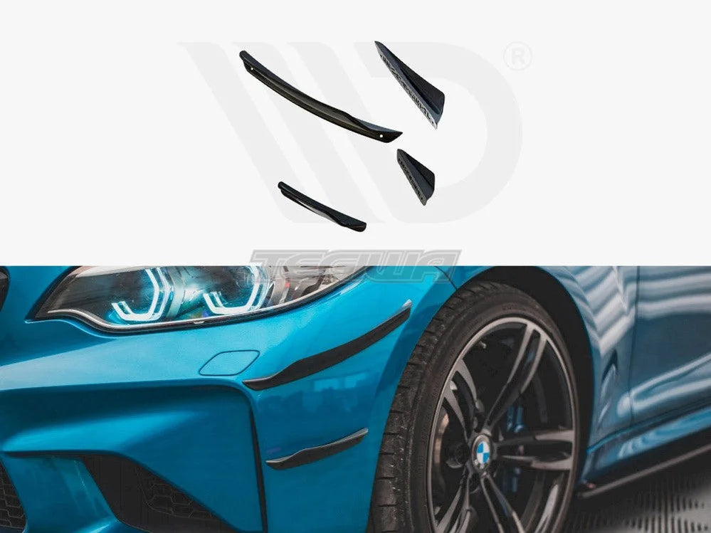 Maxton Design Front Bumper Wings Canards BMW M2 F87 01-20
