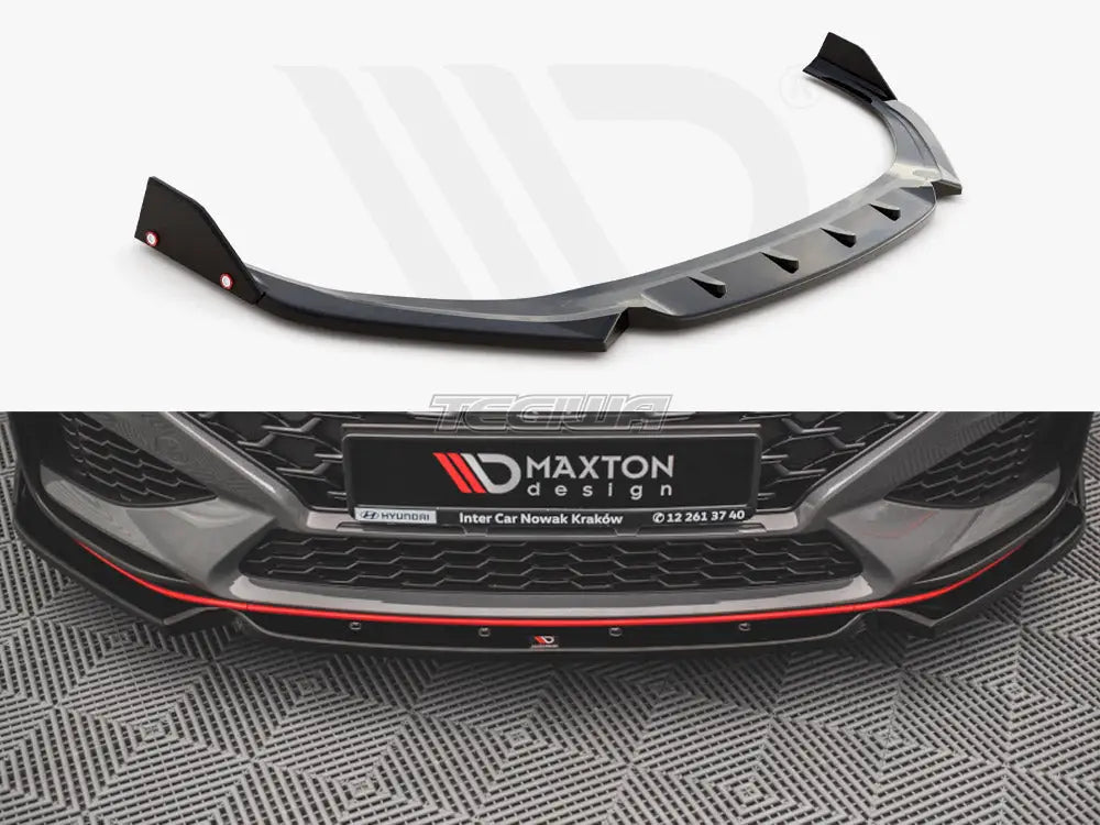Maxton Design Front Splitter +flaps V.1 Hyundai I30 N Hatchback fastback MK3 Facelift 2020-
