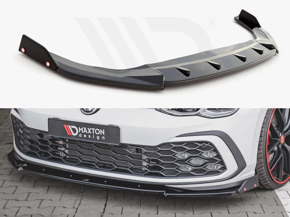 Maxton Design Front Splitter +flaps V3 Volkswagen Golf 8 GTI R-line 20-