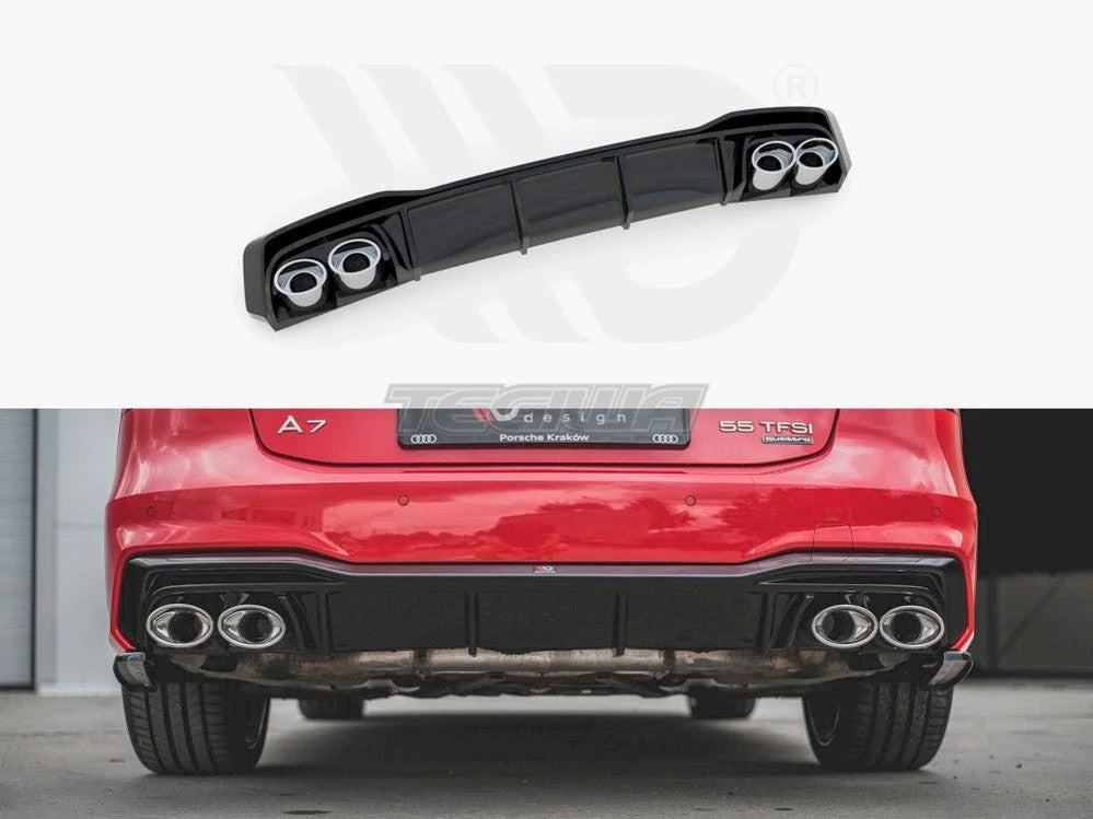 Maxton Design Rear Valance + Exhaust Ends Imitation Audi A7 C8 S-line 2017-