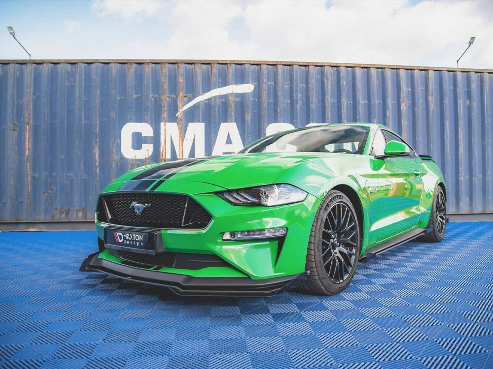 Maxton Design Street PRO Front Splitter V.1 +flaps Ford Mustang GT MK6 Facelift 2017-