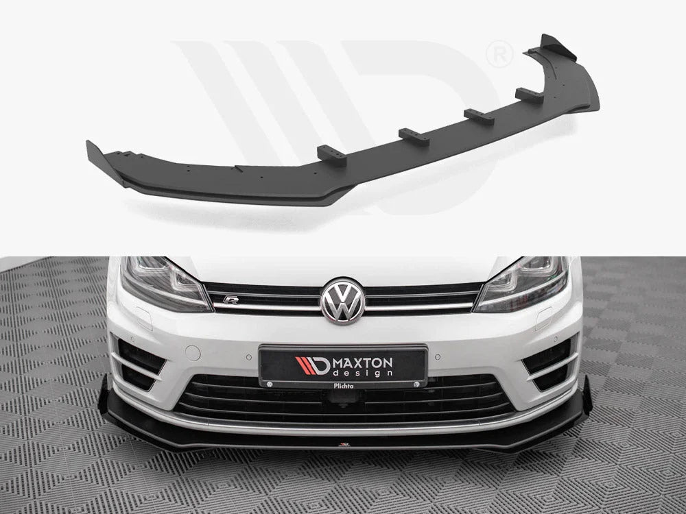 Maxton Design Street PRO Front Splitter V.1 +flaps Volkswagen Golf R MK7 13-16