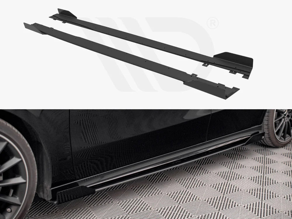 Maxton Design Street PRO Side Skirts Diffusers + Flaps Mercedes A35 AMG AMG-Line Aero Pack W177