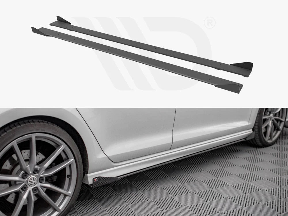 Maxton Design Street PRO Side Skirts Diffusers +flaps Volkswagen Golf R MK7 13-16