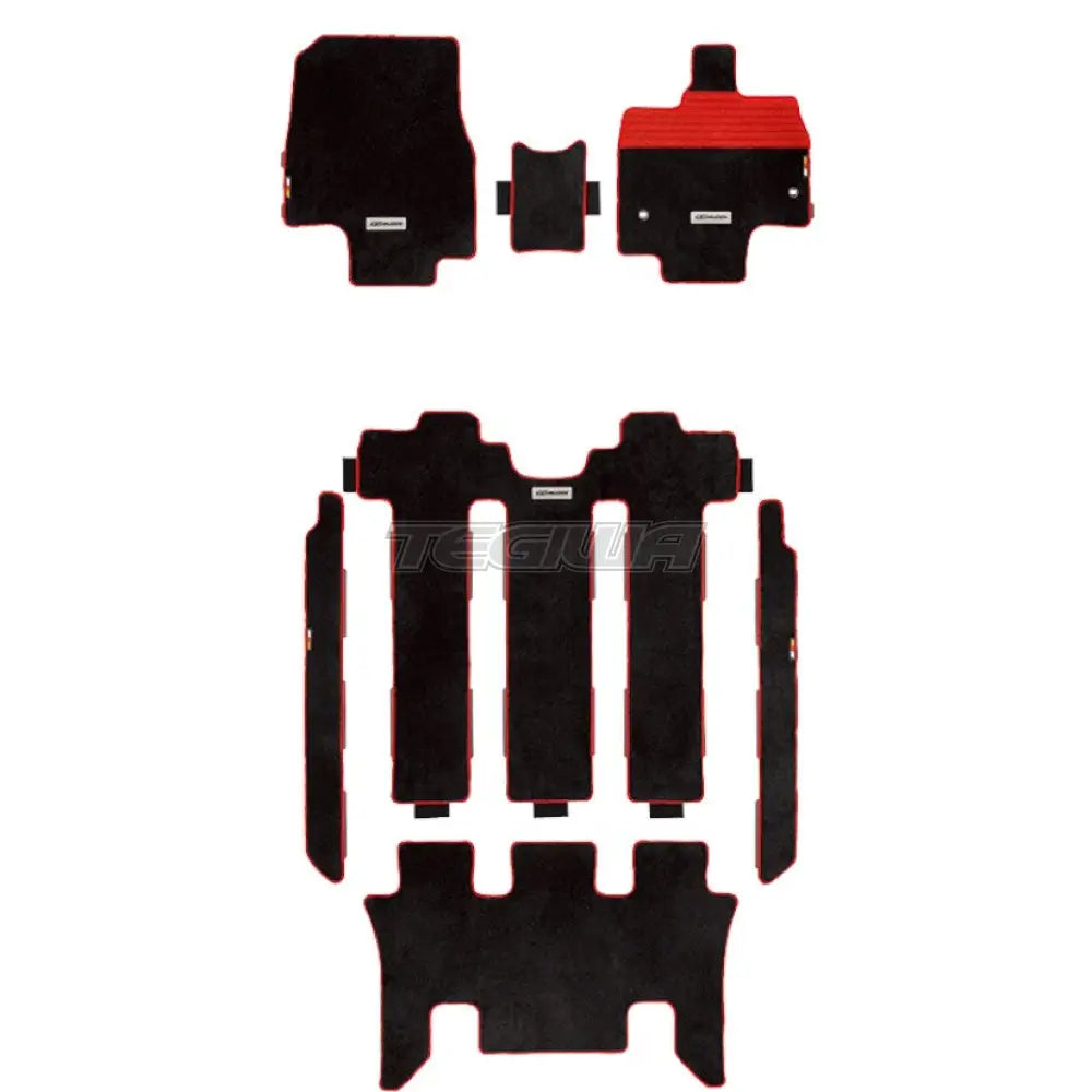 Mugen Sports Mat Set Honda Stepwgn RP1-5 15-22 For Hybrid - Black and Red - Mats