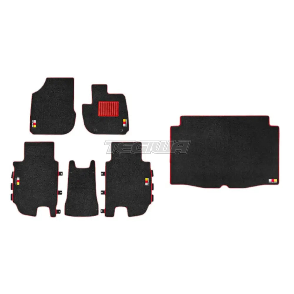 Mugen Wind Deflector and Sport Mat Set Honda Vezel RV 21+ - Black and Red - Mats