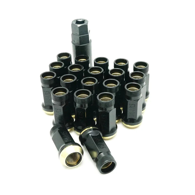 Muteki Sr45R Open End Wheel Nuts 12X1.25 / Black & Studs