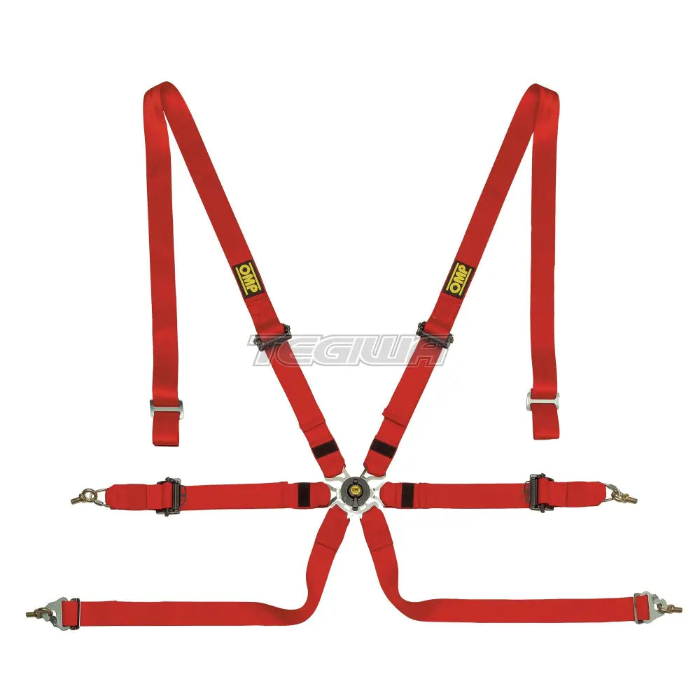 Omp Safety Harness One 2In Pull Up Red Harnesses