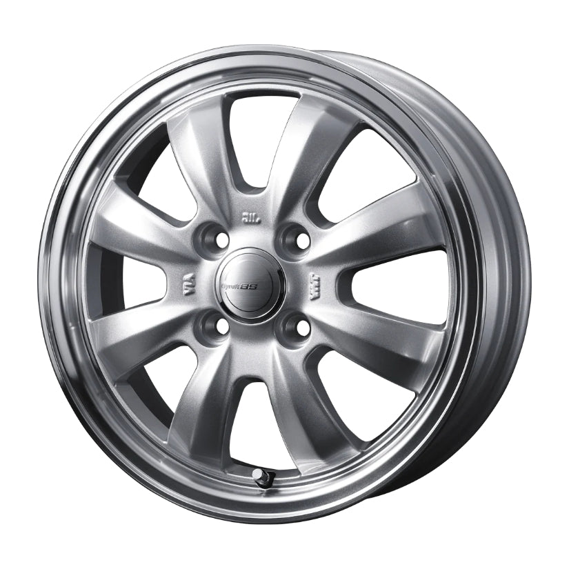 Gyraft 8S Alloy Wheel 12x4 ET43 4x100 Silver Polished Rim 73mm CB