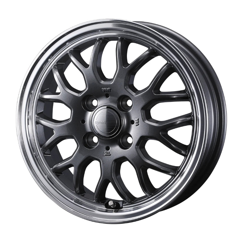 Gyraft 9M Alloy Wheel 15x4.5 ET45 4x100 Gunmetal Polished Rim 73mm CB