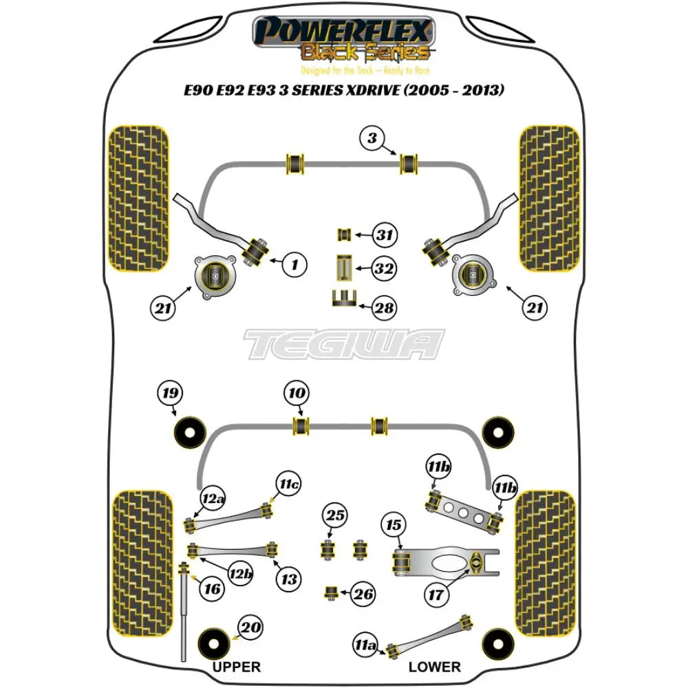 Powerflex Black Series Rear Diff Front Mounting Bush Bmw 3 E90 E91 E92 E93 E9X Xdrive 05-13 Gearbox