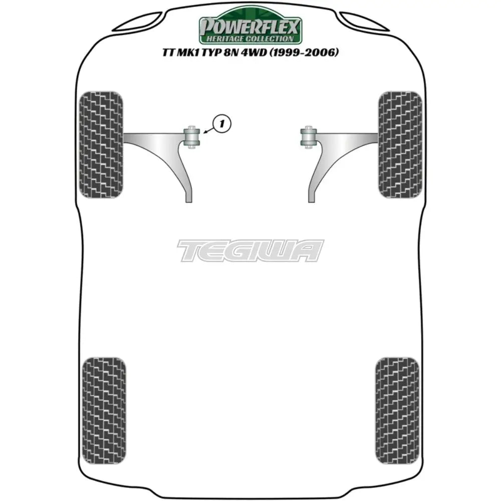 Powerflex Heritage Series Front Wishbone Cast Bush 45Mm Audi Tt Mk1 Typ 8N 4Wd 99-06 Bushes